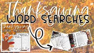 Thanksgiving Word Searches... A deeper look! | Moon and Star Learning