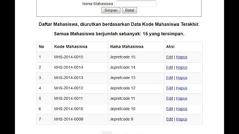 Jepretcode MaxId atau Kode dan Pagination codeigniter