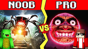 CHOO CHOO CHARLES VS LUNAR MOON Build Battle In Minecraft - NOOB VS PRO CHALLENGE - Maizen Parody