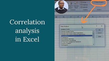 Data analysis toolpak & Correlation analysis in MS Excel