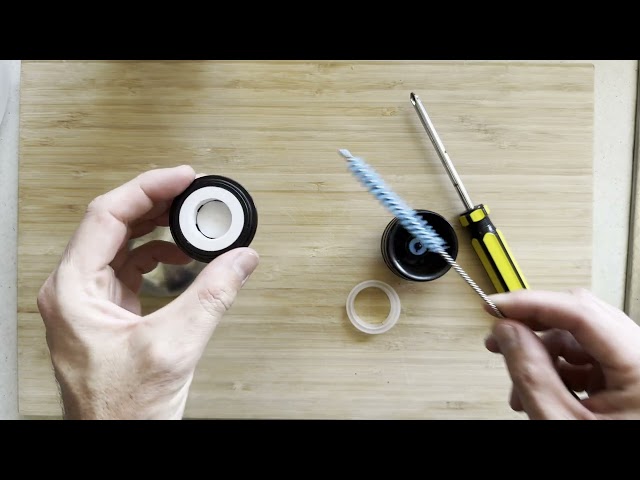 How To Keep a Push Button Thermos Flask Lid Clean (Disassembly) class=