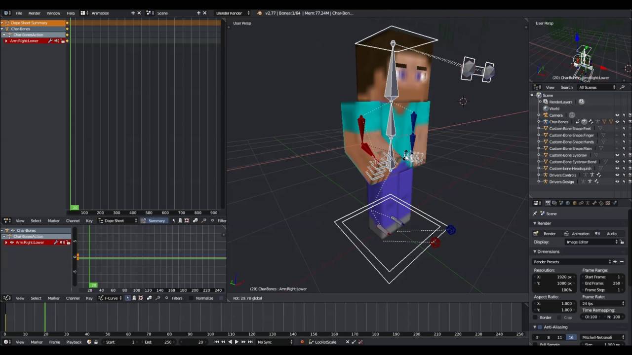 Minecraft Animation Gratis Erstellen Teil 1 Blender 3d Youtube