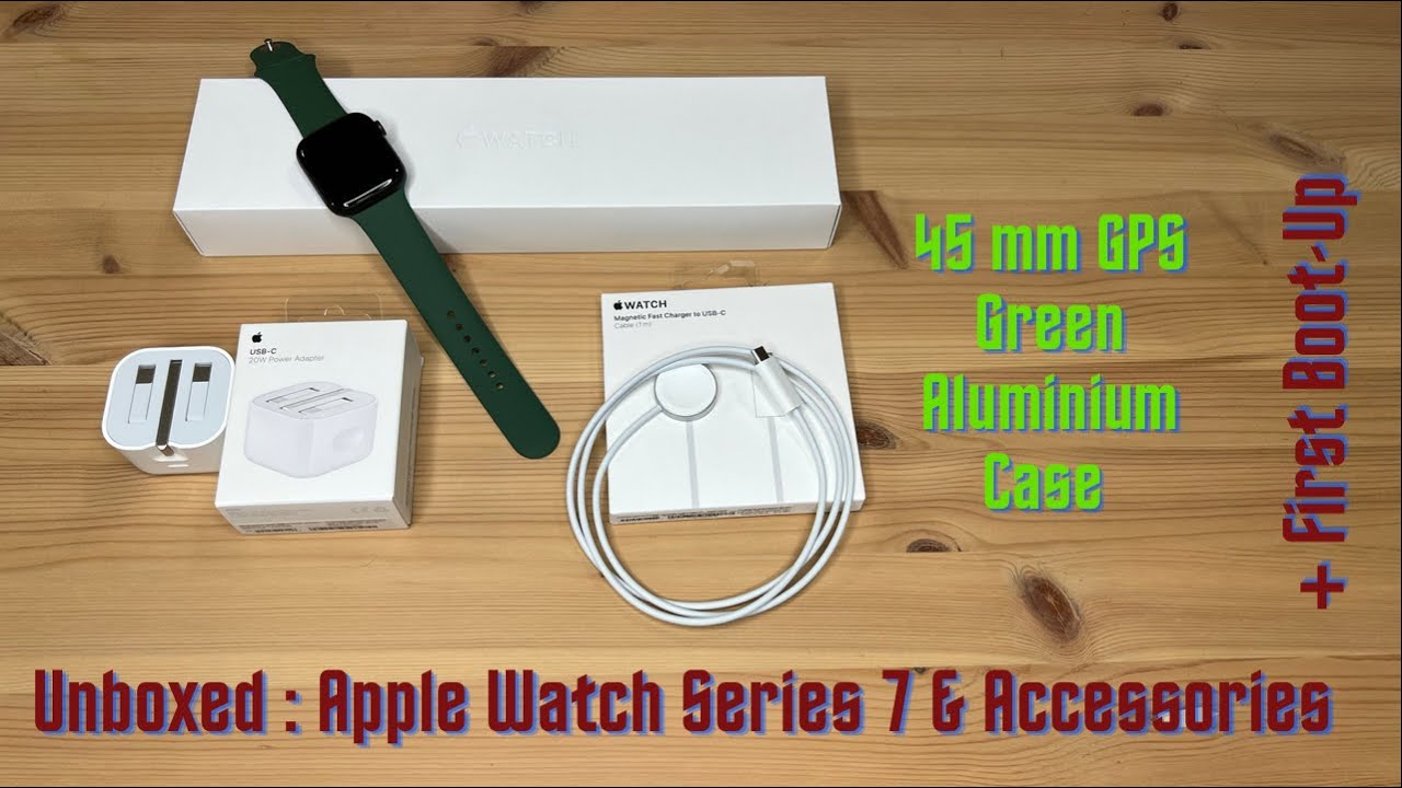 Unboxed : Apple Watch Series 7 45 mm GPS (Green Aluminium Case) &  Accessories + First Boot-Up