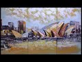 Just Finished 3 Panel Canvas Painting | Sydney Opera House | Handmade Painting | arttree.com.au