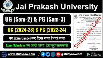 JPU BA BSc BCom 2nd Sem and PG 3rd Sem Exam Cancelled Notice 2025 Jai Prakash University