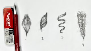 Four Hair Types, One Pencil |Pencil Drawing Techniques for All Types Of Hair.