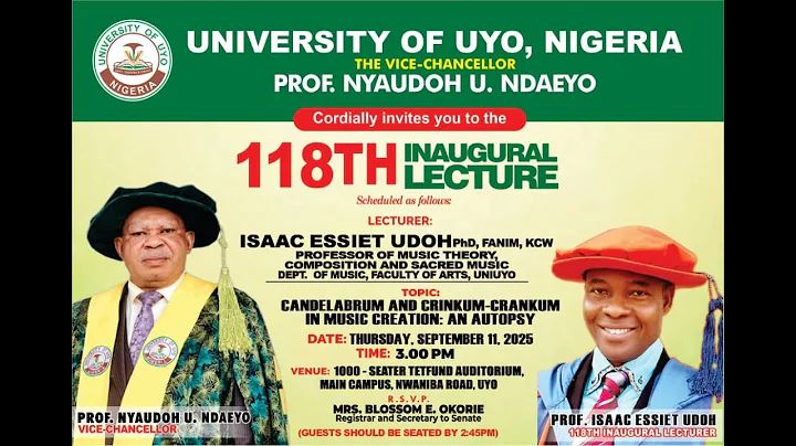 THE 118TH INAUGURAL LECTURE OF THE UNIVERSITY OF UYO