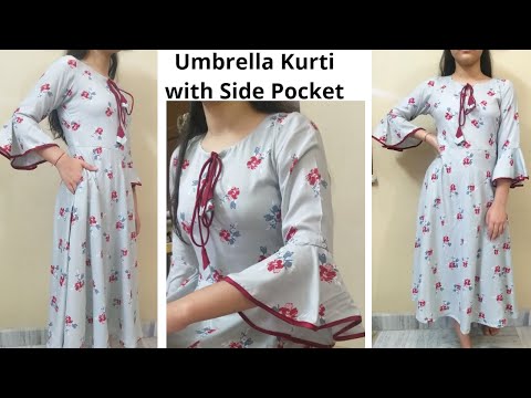Easy and Stunning Umbrella Cut Kurta Design With Boat Neck and Side  Pocket/Cutting and Stitching - YouTube