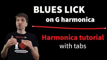 Blues lick on G harmonica - HARMONICA TUTORIAL with tabs