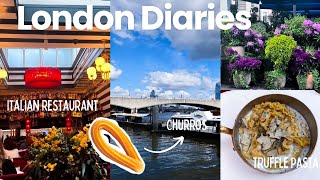 London diaries 🌸: trying Italian restaurant & Churros , Covent Garden & River Thames tour🌊