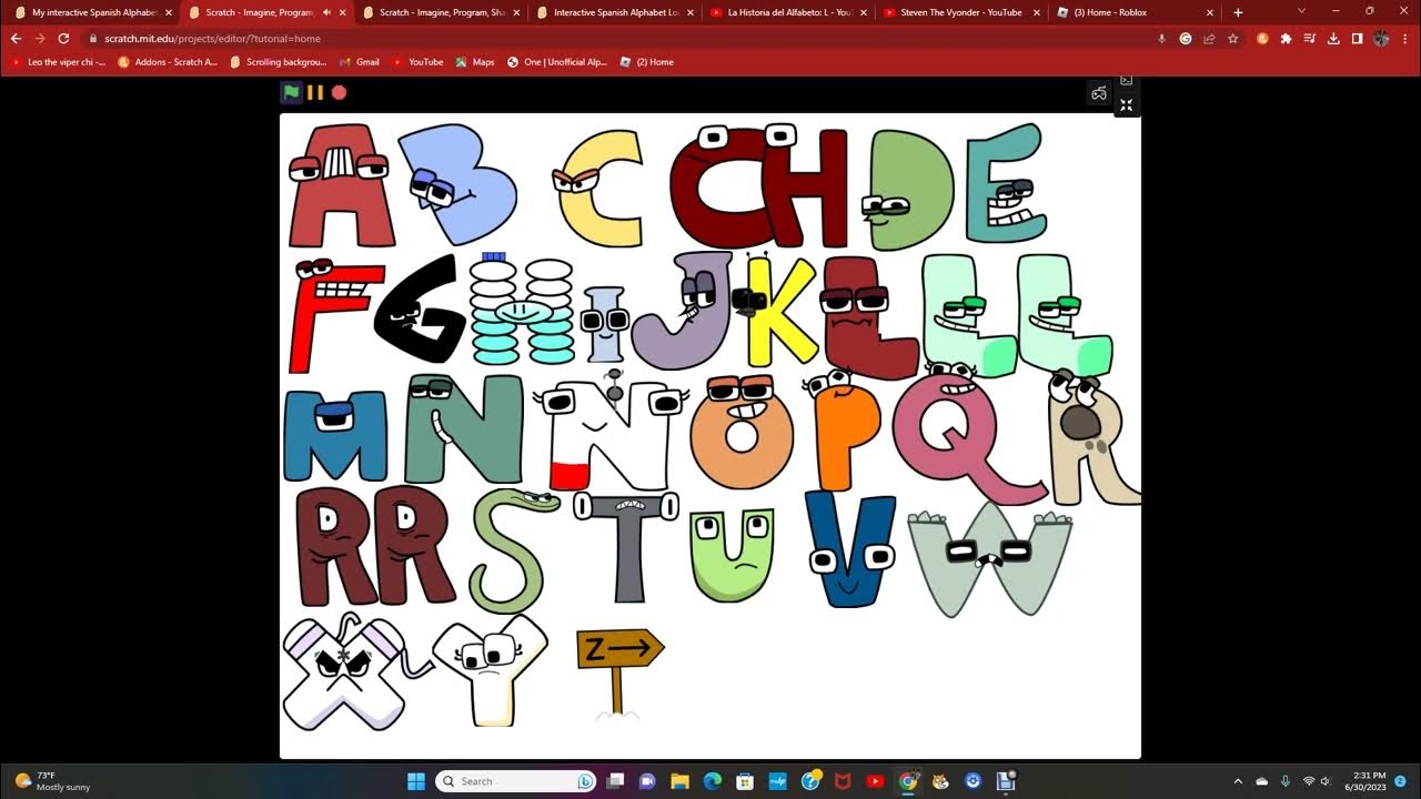 My interactive spanish alphabet lore youtube