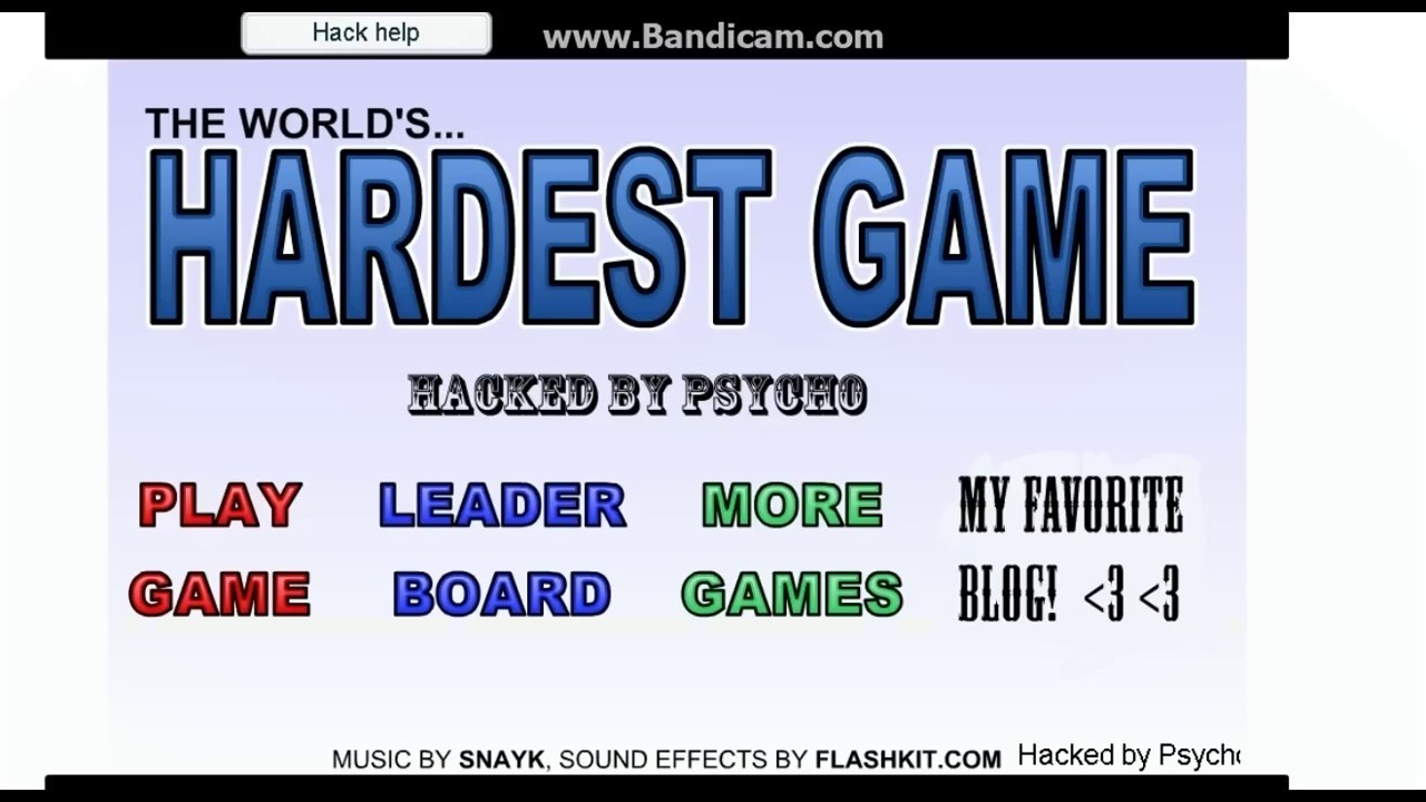 The world is hard. World hardest game.