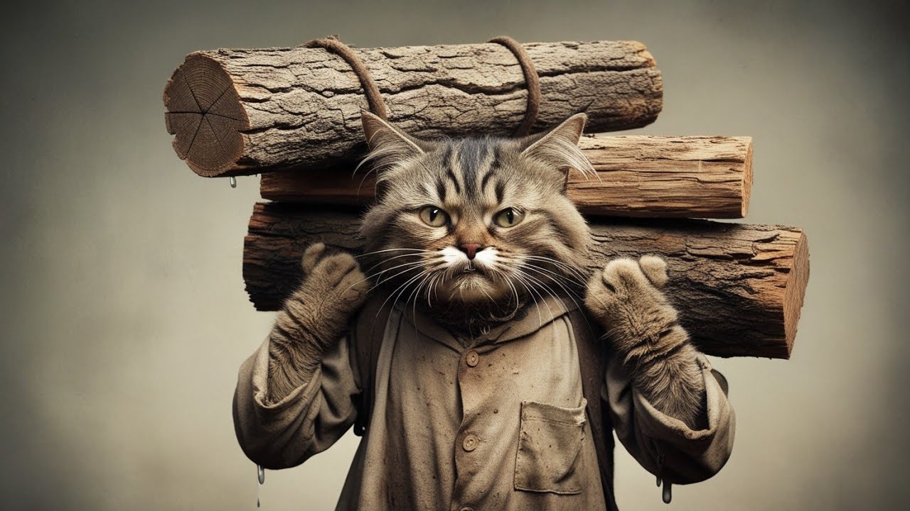 "The Cat in Old Clothes Who Shocked the Village with Her Hard Work… What Happened Next?"