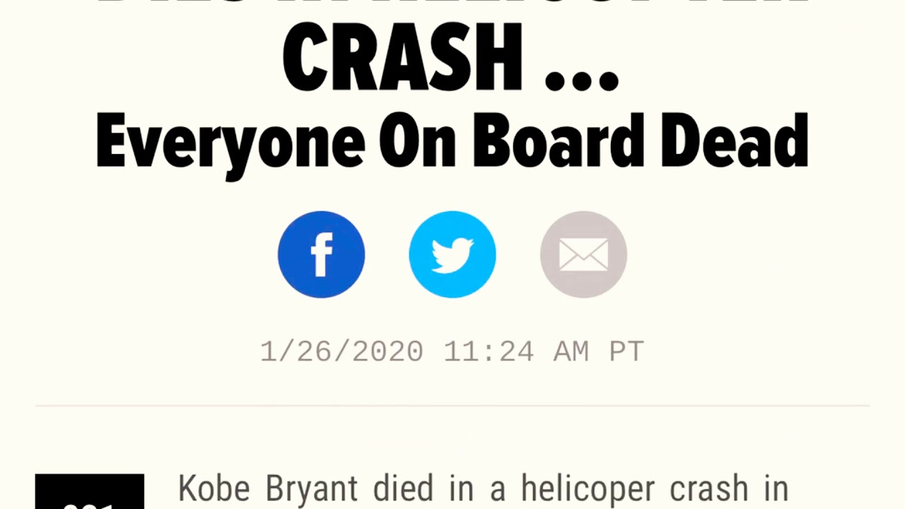 Kobe Bryant confirmed dead in helicopter crash in la r.i.p Kobe May you