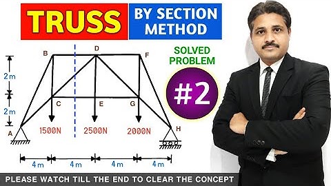TRUSS BY SECTION METHOD SOLVED PROBLEM 2 IN ENGINEERING MECHANICS