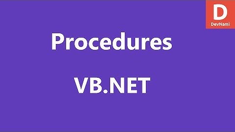 VB.Net Procedures