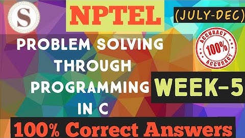 Problem solving through Programming In C||WEEK- 5 Assignment  Answers 2020 ||#NPTEL||#C||#SKumarEdu