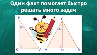 Прямоугольный треугольник с углом 30 градусов