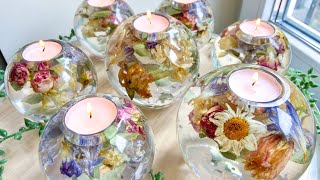 How to Make Resin Candle Holders With Real Flowers: Resin Art Tutorial