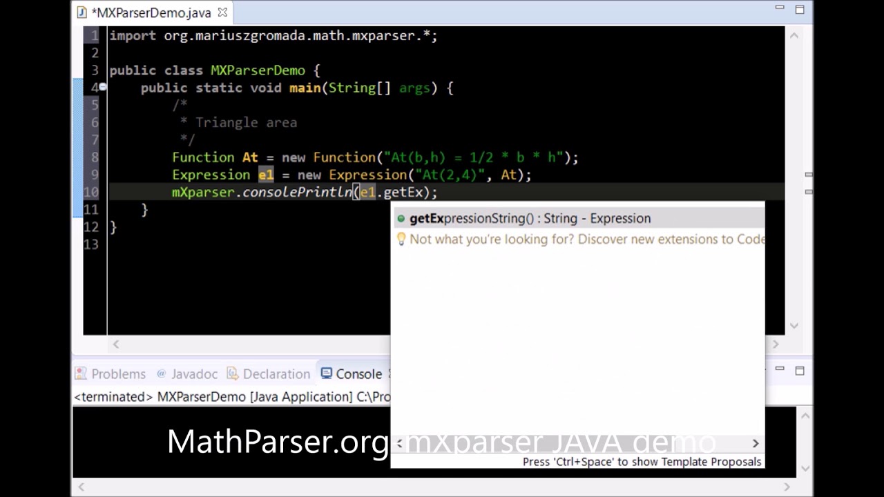MathParser.org-mXparser live Java demonstration - YouTube