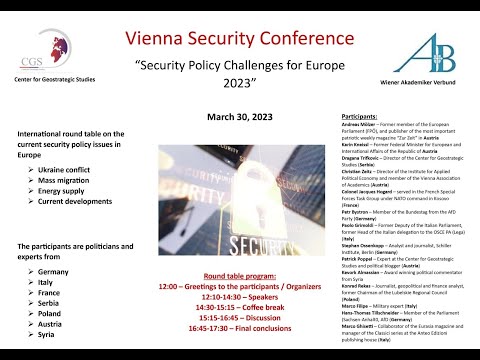 Vienna Security Conference Round Table "Security Policy Challenges for Europe in 2023"