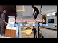 stylish wood work interior design न्यू मॉडल अलमारी LCD पैनल