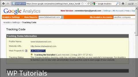 Video 23 Add Google Analytics to WordPress Blog