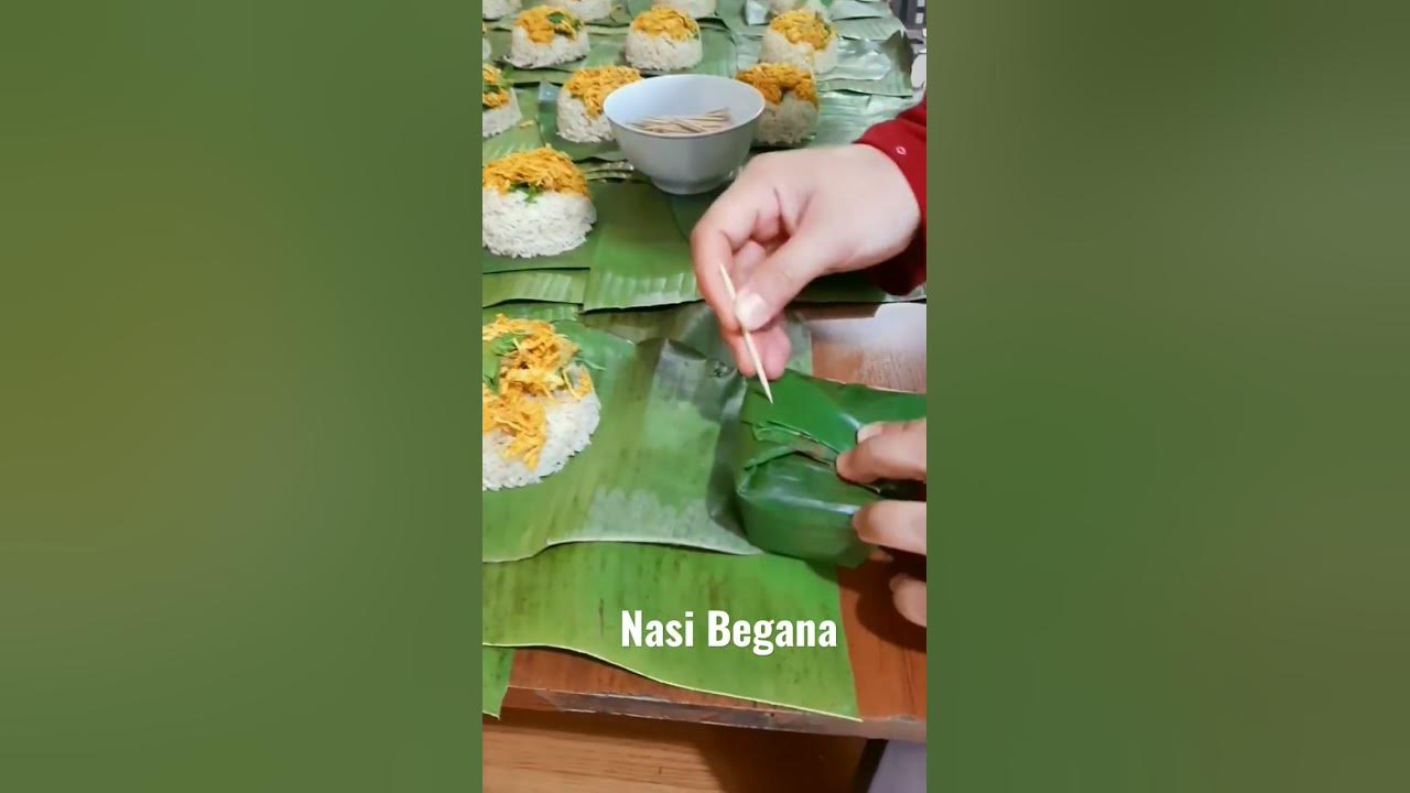 cara membungkus nasi begana #caramembungkus #nasi