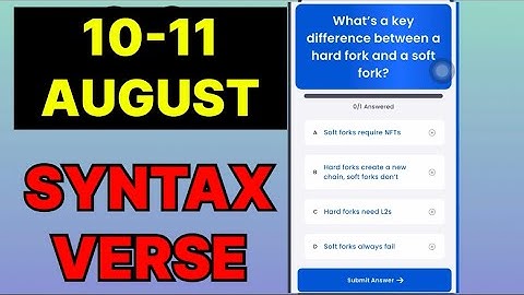 Syntax Verse quiz answers today | 10 August Syntax Verse quiz answer | Syntax Verse quiz today |