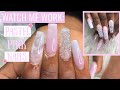 Watch Me Work | Pastel Pink Cloudy Marble Nails | Acrylic Application |Birthday Nails| Clarissa Ama