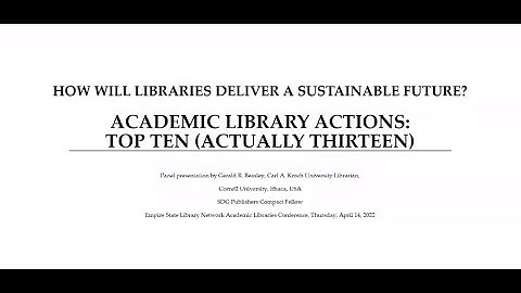 How Will Libraries Deliver a Sustainable Future