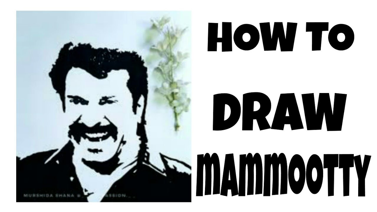 How to draw mammootty  easy drawing  by only art media #only art