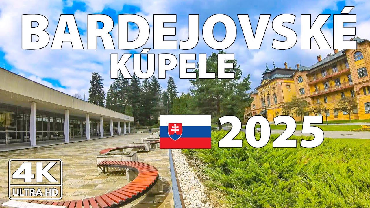 Бардеёвске Купеле Словакия Прогулка Walking Tour ⛅️ 4K с Субтитрами
