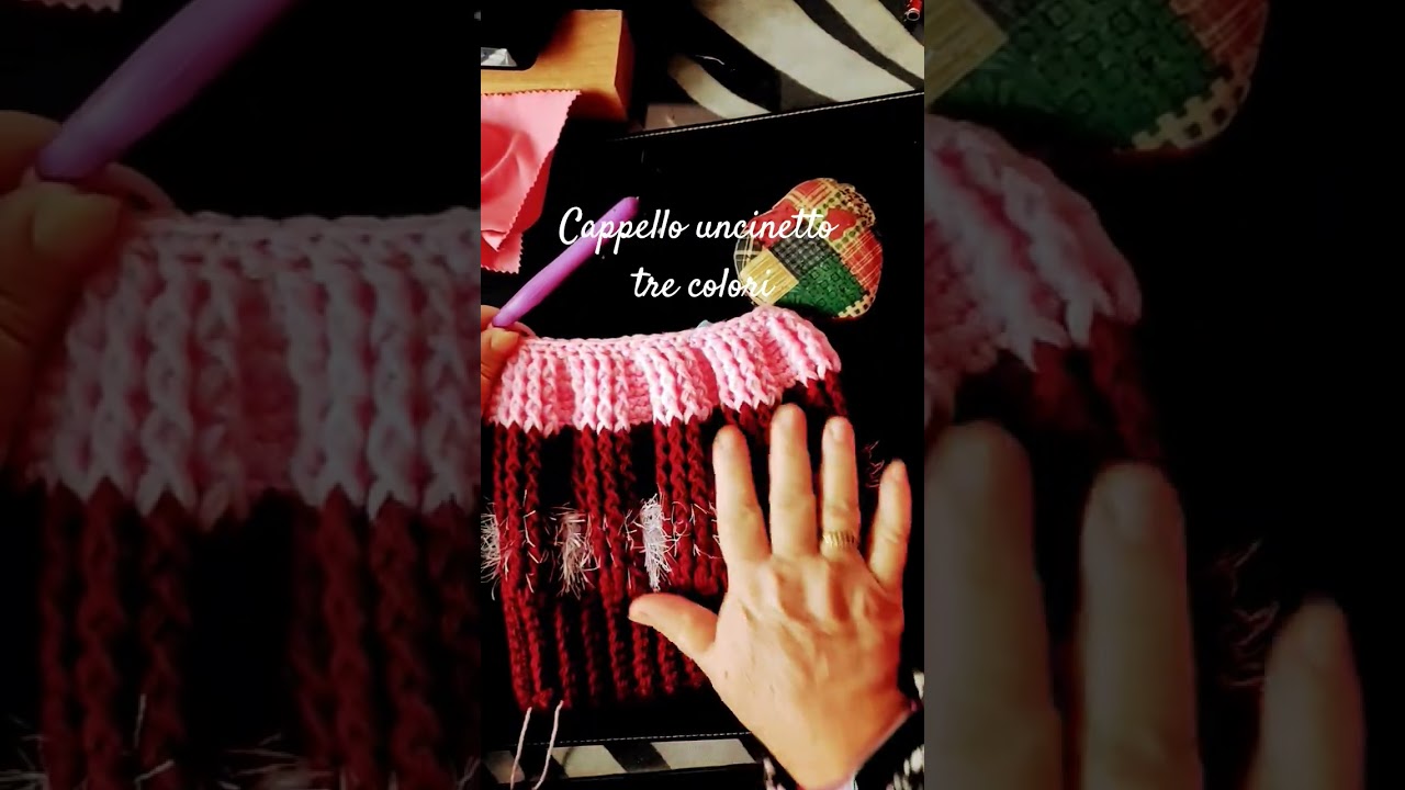 🎀✨Cappello uncinetto a 3 Colori – Coordinato per Maglia Granny🍀 i link maglia e cappello in descriz.