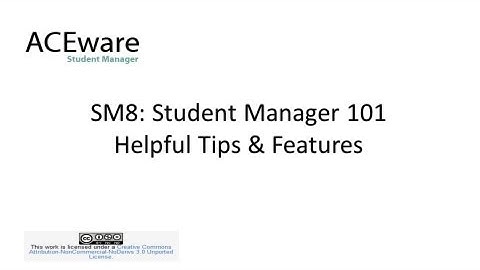 SM8 - Student Manager 101 - Names - Helpful Tips