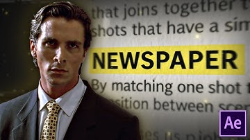 HOW TO: Make A NEWSPAPER Edit I After Effects Tutorial