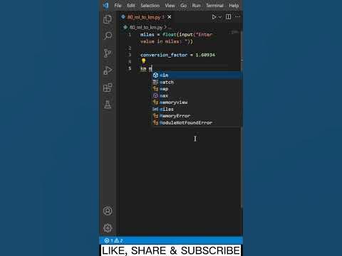 Convert Miles to Kilometers #python #shorts - YouTube