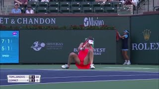 Embarring Moments In Tennis 2019 Barbora Strycova -Doha And Alize Cornet-Bnp