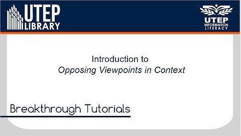 Intro to Opposing Viewpoints