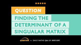 Finding the DETERMINANT of a SINGULAR MATRIX