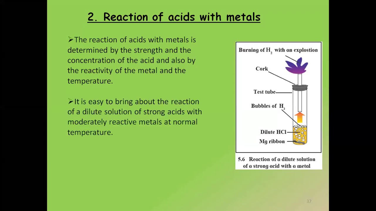 9th std chem reaction of acidsmetals, metal oxides