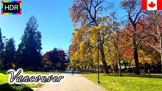 🇨🇦【HDR 4K】Vancouver Autumn Walk - UBC campus (October, 2021)