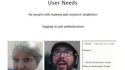 User needs for people with learning and cognitive disabilities - logging in and authentication