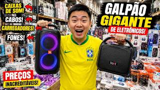 🚨 GALPÃO GIGANTE DE ELETRÔNICOS NO BRÁS 😱 Caixas de Som, Cabos e Fones MUITO BARATO!