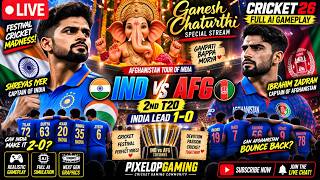GANESH CHATURTHI SPECIAL! 🙏🔥 INDIA LEAD 1-0 | IND  vs AFG 2ND T20 LIVE #CRICKET26 #gaming #indvsafg screenshot 4