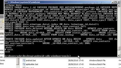Android 7 Programming Tutorial. adb.exe and SQLite