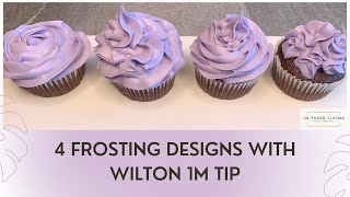 4 EASY DESIGNS USING WILTON 1M TIP | Easy Cake Decorating Techniques