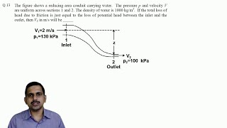 Fluid Mechanics, GATE XE  2015 Q13 Bernoulli equation