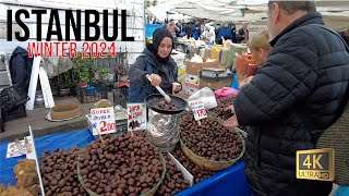 Istanbul Market Bazars 2024 Wednesday Bazaar in Fatih [4K60FPS] Winter 2024