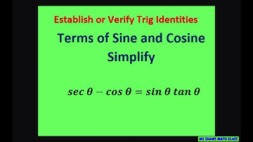 Verify Trig Identity sec x - cos x = sin x tan x. Common denominator